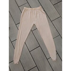 Under Silk 100% Silk Thermal Base Layer Pants Cream Beige Leggings Womens Medium